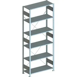 Meta Steckregal Anbauregal S3 CLIP 80 GR 2500 x 1000 x 400 mm lichtgrau + 6 Böden