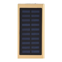 Tragbares Ladegerät, 10000 mAh Dual USB Mobile Solar-Schnellladung 10000 mAh Doppelte Metall-Powerbank Metallgehäuse DIY-Kit Goldfarben Macht es nur 9 mm dick Bequem zum Aufladen