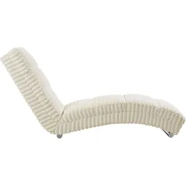 SalesFever Chaiselongue | Plüsch-Cord beige | 367636