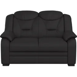 2-Sitzer COTTA "Marcus", schwarz, B:138cm H:99cm T:99cm, 64% Polyurethan, 25% Polyester, 11% Baumwolle, Sofas, Bequemer 2-Sitzer in klassischem Design mit hoher Rückenlehne