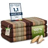 Klappmatratze Faltmatratze 80 cm (Classic) - 200x80x8cm, livasia, 8 cm hoch, Kapok, vegan, handgefertigt braun