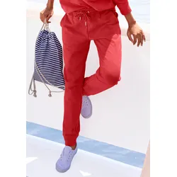 H.I.S Relaxhose, im maritimen Stil, Loungeanzug, Gr. 32/34 - N-Gr, rot, , 44043421-32 N-Gr