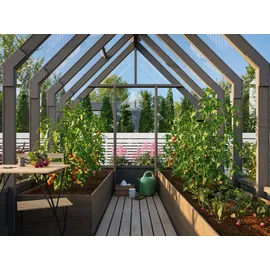 Palmako Emilia Gewächshaus lackiert Dunkelgrau ESG 4 mm 8,2 m2