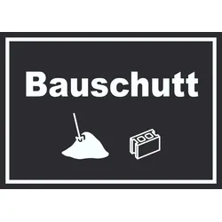 HB-Druck Bauschutt Mülltrennung Schild Text Symbol Ziegel Baustein waagerecht A5 (148x210mm)