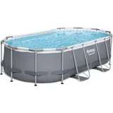BESTWAY Power Steel Frame Pool oval Set 427 x 250 x 100 cm inkl. Filterpumpe (4-tlg.)