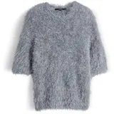 Someday Strickpullover mit 1/2-Arm Modell TOONI Silber, 42