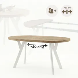 dekori.interiors Pero Ø 120/220 cm Eiche Lancelot/Weiß