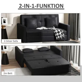 Homcom Schlafsofa 2-Sitzer mit Bettfunktion Stauraum 152 x 101 x 81cm