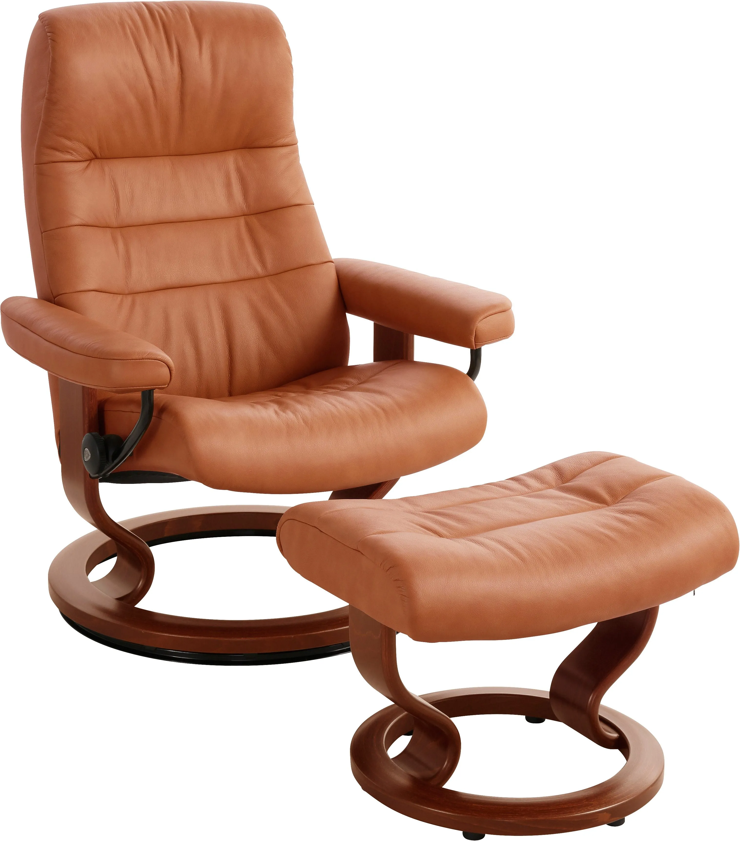 Relaxsessel STRESSLESS "Opal", braun (copper), B:76cm H:99cm T:74cm, Leder BATICK: Batick ist ein leicht korrigiertes, durchgefärbtes und genarbtes Möbelleder, bei dem die meisten Unebenheiten und Spuren in der Regel entfernt wurden. Batick wird mitunter doppeltönig gefärbt, um der Oberfläche mehr Lebendigkeit zu verleihen. Dank einer schützenden Oberflächenbehandlung lassen sich die meisten Flecken leicht entfernen. Das macht Batick zur ersten Wahl für Familien mit Kindern und all diejenigen, die ihren Stressless Bequemsessel außerordentlich intensiv nutzen., Leder PALOMA: Paloma ist ein durchgefärbtes Semianilin-Möbelleder mit natürlicher Narbung. Es wurde mit einer leichten Oberflächenbehandlung versehen, um es beständiger zu machen. Paloma ist weich im Griff und hat eine warme Ausstrahlung. Es ist atmungsaktiv und feuchtigkeitsabsorbierend. Paloma wird besonders von all jenen geschätzt, die das echte Ledergefühl suchen., Sessel, mit Hocker, mit Classic Base, Größe M, mit Schlaffunktion