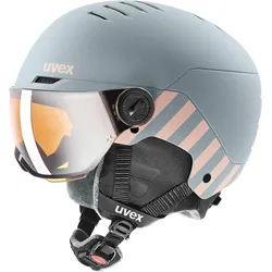 Uvex Kinder Wintersporthelm rocket Visor rhino blush M