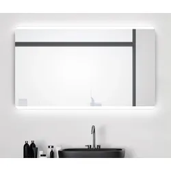 Badspiegel TALOS "Talos Chic", silber (silber matt), Spiegel, 120 x 70 cm, Design Lichtspiegel