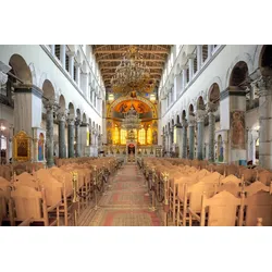 Fototapete PAPERMOON "ARCHITEKTUR-ORTHODOXE KIRCHE SALONIKI KATHEDRALE SÄULEN", bunt, B:3,50m L:2,60m, Vlies, Tapeten
