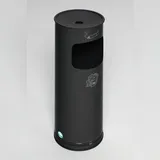 Proregal Klassischer runder Kombiascher | HxBxT 61x25x25cm | Verzinkter Stahl | Anthrazit | Mülleimer Aschenbecher Abfalleimer