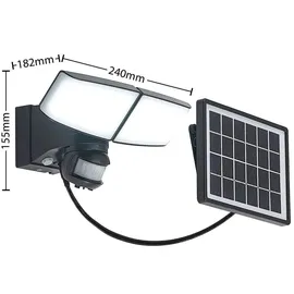 PRIOS Kalvito LED-Solar-Wandstrahler Sensor, 2-fl. - schwarz,