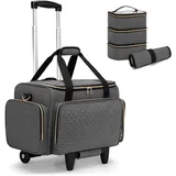 Luxja Kosmetikkoffer Trolley Damen, Grau