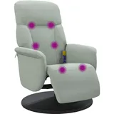 vidaXL Massagesessel mit Fußteil Samt 56,7 x 105,5 x 86,8 cm Hellgrau drehbar