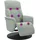 vidaXL Massagesessel mit Fußteil Samt 56,7 x 105,5 x 86,8 cm Hellgrau drehbar