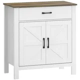 Homcom Sideboard 77 x 81,5 x 39,3 cm Weiß