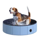 ibettertec Hundepool Faltbare Hundepool Ø80x20 cm, PVC, rutschfest, (ohne Aufblasen, für Katzen & Hunde bis 25 kg) blau