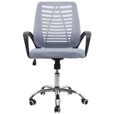 Mendler Bürostuhl HWC-L44, Schreibtischstuhl Computerstuhl, ergonomische Rückenlehne, Netzbezug Stoff/Textil grau