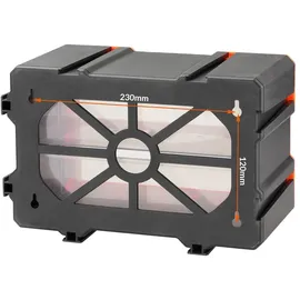 monzana Kleinteilemagazin Sortimentskasten erweiterbar 4 Fächer Sortierbox für Kleinteile Aufbewahrungsbox Werkstatt