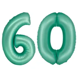 XL Folienballon mint grün Zahl 60