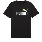 Puma Unisex ESS 2 Color No. 1 Logo Tee, T-Shirts, Puma Black-Spring Fern,