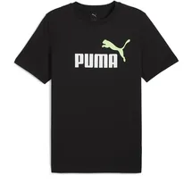 Puma Unisex ESS 2 Color No. 1 Logo Tee, T-Shirts, Puma Black-Spring Fern,
