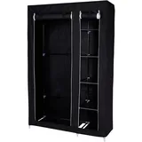 dibea Faltbarer Stoff-Kleiderschrank 175 x 175 x 45 cm Schwarz