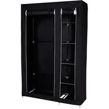 dibea Faltbarer Stoff-Kleiderschrank 175 x 175 x 45 cm Schwarz