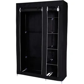 dibea Faltbarer Stoff-Kleiderschrank 175 x 175 x 45 cm Schwarz