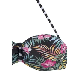 VENICE BEACH Bandeau-Bikini-Top Damen schwarz-bedruckt Gr.36 Cup E