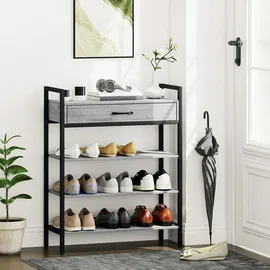 Homcom Schuhregal 70 x 88 x 30 cm mit Schublade grau