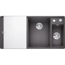 Blanco Axia III 6 S-F rechts felsgrau + Excenterbetätigung + InFino + Glasschneidbrett