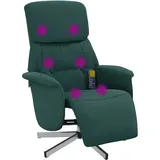 vidaXL Massagesessel mit Fußteil Polyester 91 x 105 x 91 cm Dunkelgrün drehbar