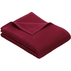 Kniedecke IBENA "Uni Kniedecke Luxus", rot, B:100cm L:150cm, Baumwolle, Polyacryl, Polyester, Wohndecken, unifarbenes Design