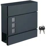 Songmics Briefkasten mit Schloss 10,5 cm x 37 cm x 36 cm Grau