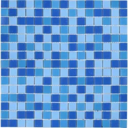 Premium Mosaic Glasmosaik blau 33x33 cm matt MOS20MIX1HM