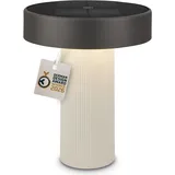 B.K.Licht Tischlampe LED 16x20 cm Akku/Solar spritzwassergeschützt IP44 Altweiß/Anthrazit