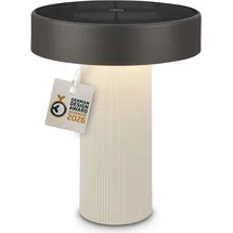B.K.Licht Tischlampe LED 16x20 cm Akku/Solar spritzwassergeschützt IP44 Altweiß/Anthrazit
