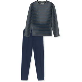 SCHIESSER Pyjama Casual Essentials Anthrazit/Blau XXL