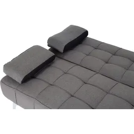 Mendler Schlafsofa HWC-K22, Couch Ecksofa Sofa, Liegefläche links/rechts Schlaffunktion 236cm Stoff/Textil dunkelgrau, schwarz - Grau