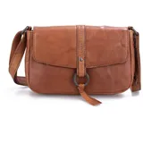 Spikes & Sparrow Leren Crossbodytas met klep - Coyote - Brandy Cognac - Einheitsgröße