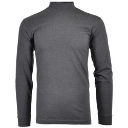 RAGMAN Herren Stehkragen-Pullover - Langarm Basic Stehkragen Regular, Single Jersey, einfarbig Dunkelgrau 2XL