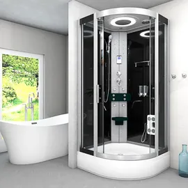 AcquaVapore Komplettdusche Duschkabine Fertigdusche Dusche D58-53t0-ec 90x90 cm, Mit 2k Scheiben Versiegelung