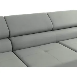 Mirjan24 Ecksofa Torezio Mini Cord mit Bettkasten und Schlaffunktion Einstellbare Kopfstützen, 280x170x70-90 cm (Farbe: Poso 100,