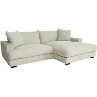 Ecksofa - beige - Cord - Recamiere rechts Sofa Wohnlandschaft Couch