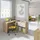 Dmora Schreibtisch Dmangn, Umkehrbarer Eckschreibtisch mit Bücherregal, Arbeits- oder Bürotisch mit mehreren Positionen, 108x70h140 cm, Weiße und