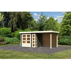 KARIBU Gartenhaus »Kerko 3«, Holz, BxHxT: 462 x 211 x 217 cm (Außenmaße inkl. Dachüberstand) - grau