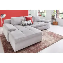sit&more Ecksofa SIT & MORE "Labene L-Form", silber, B:270cm H:82cm T:90cm, Struktur fein (95% Polyester, 5% Polyamid);Luxus-Microfaser ALTARA NUBUCK (100% Polyester);Kunstleder SOFTLUX / Struktur (100% Polyester);Struktur (100% Polyester);Flachgewebe (95%